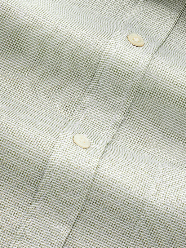 Matera Olive Solid Full Sleeve Single Cuff Classic Fit Classic Formal Two Ply Mercerized Cotton Shirt