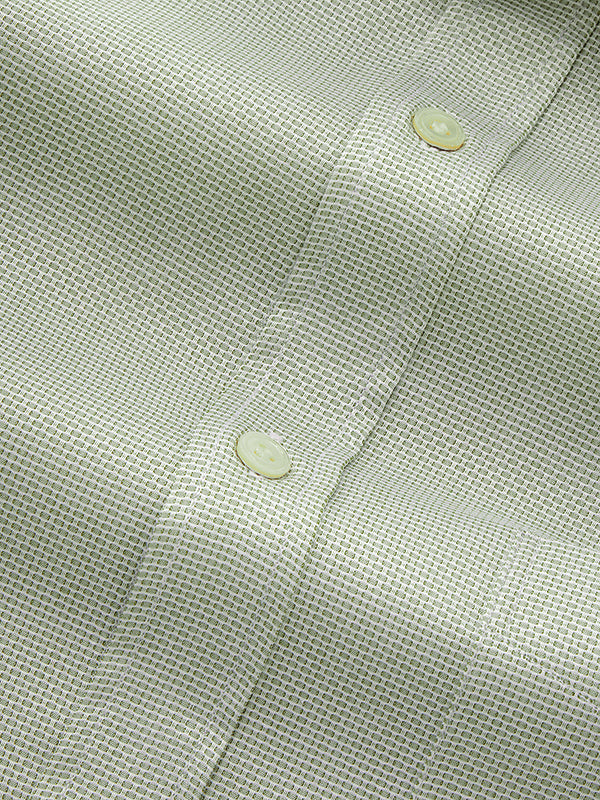 Matera Olive Solid Full Sleeve Single Cuff Classic Fit Classic Formal Two Ply Mercerized Cotton Shirt