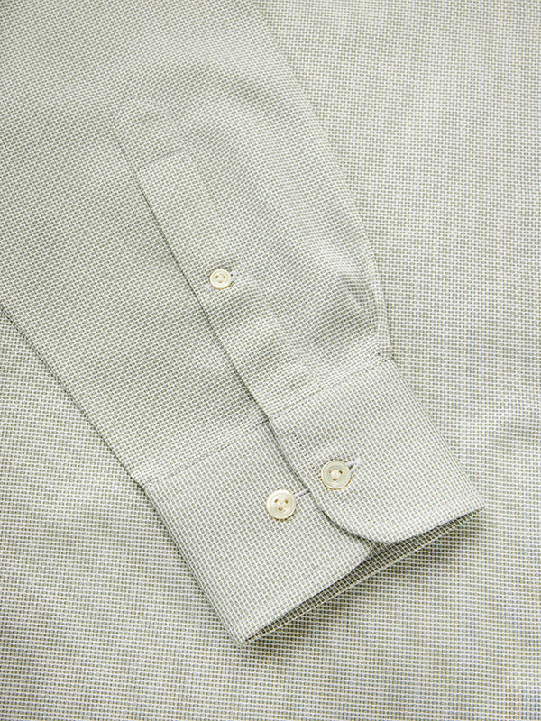 Matera Olive Solid Full Sleeve Single Cuff Classic Fit Classic Formal Two Ply Mercerized Cotton Shirt