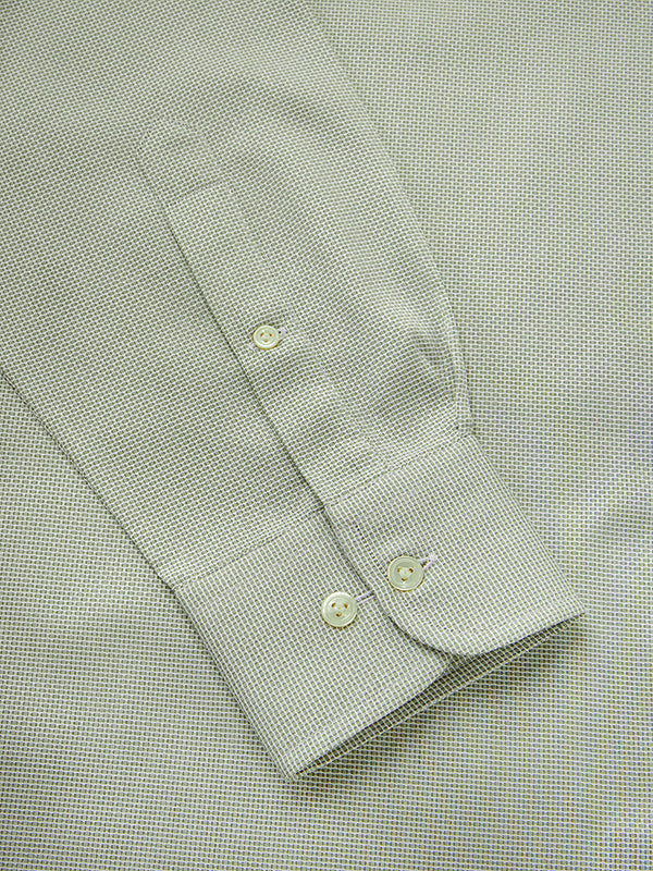 Matera Olive Solid Full Sleeve Single Cuff Classic Fit Classic Formal Two Ply Mercerized Cotton Shirt