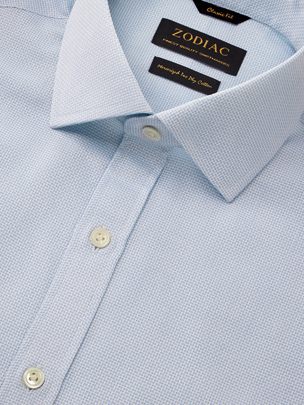 Matera Sky Solid Full Sleeve Single Cuff Classic Fit Classic Formal Two Ply Mercerized Cotton Shirt
