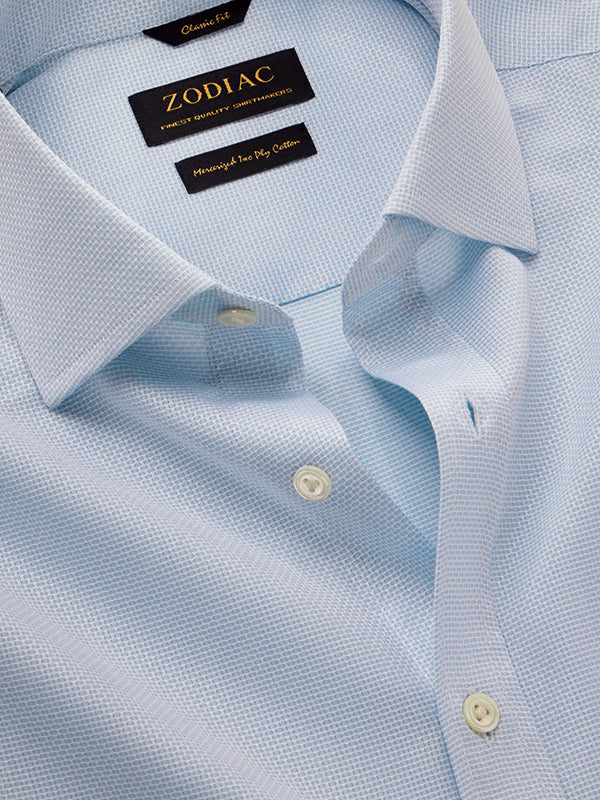 Matera Sky Solid Full Sleeve Single Cuff Classic Fit Classic Formal Two Ply Mercerized Cotton Shirt