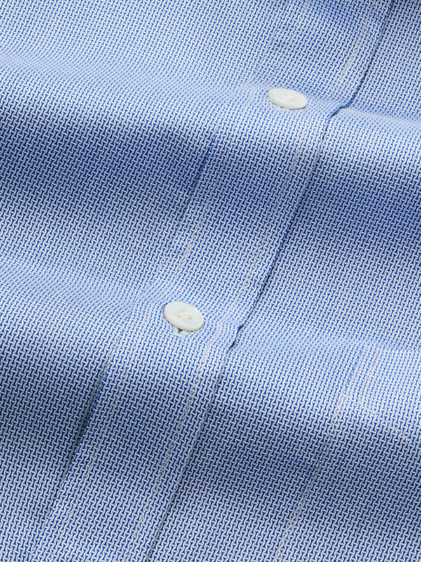 Montefalco Blue Solid Full Sleeve Single Cuff Classic Fit Classic Formal Egyptian Giza Silk Touch Cotton Shirt