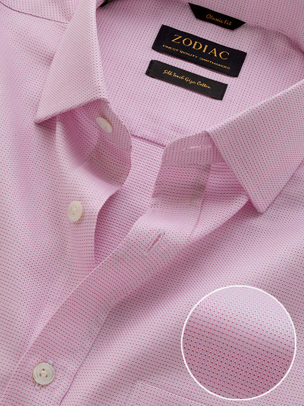 Montefalco Pink Solid Full Sleeve Single Cuff Classic Fit Classic Formal Egyptian Giza Silk Touch Cotton Shirt