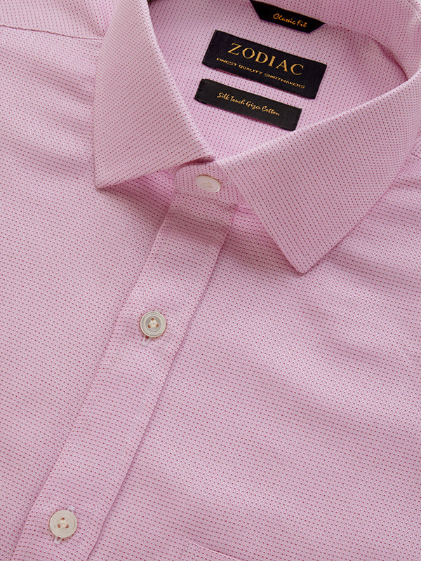 Montefalco Pink Solid Full Sleeve Single Cuff Classic Fit Classic Formal Egyptian Giza Silk Touch Cotton Shirt