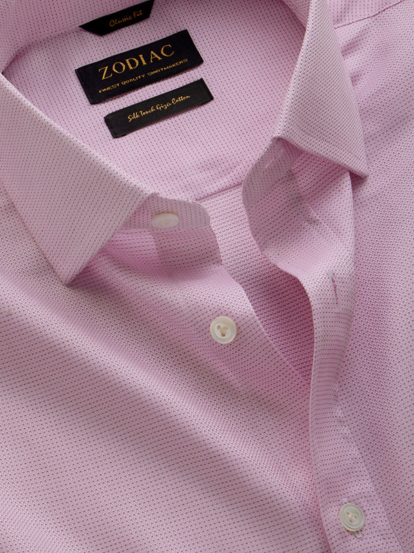 Montefalco Pink Solid Full Sleeve Single Cuff Classic Fit Classic Formal Egyptian Giza Silk Touch Cotton Shirt