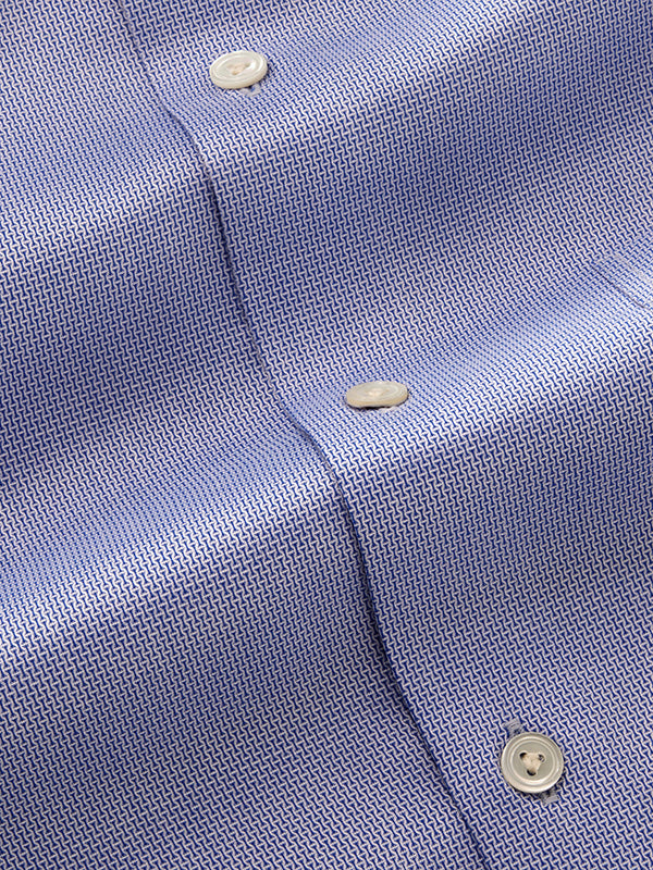 Montefalco Blue Solid Full Sleeve Single Cuff Tailored Fit Classic Formal Egyptian Giza Silk Touch Cotton Shirt