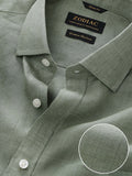 Praiano Olive Solid Half Sleeve Classic Fit Semi Formal European Flax Linen Shirt