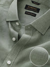 Praiano Olive Solid Half Sleeve Classic Fit Semi Formal European Flax Linen Shirt