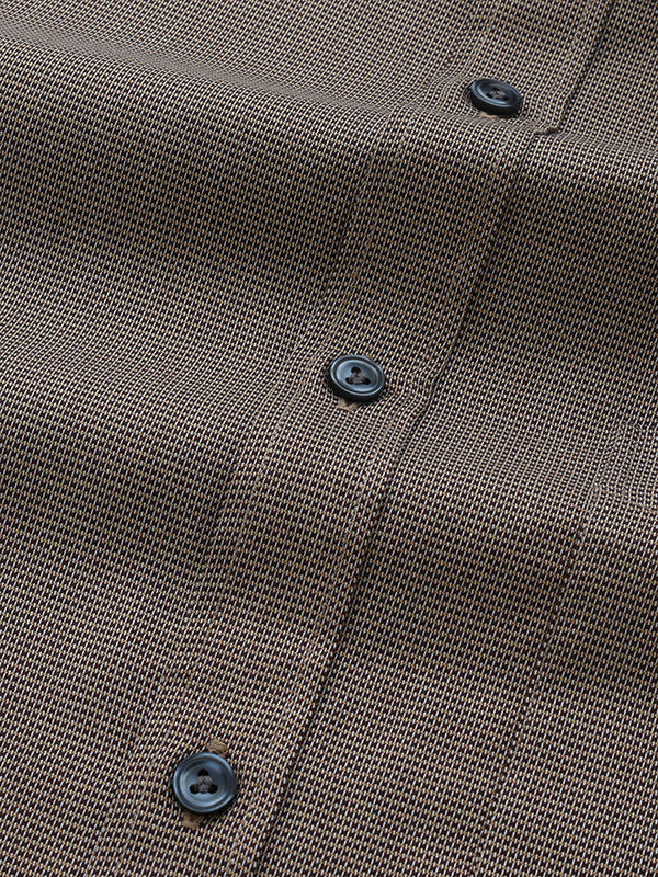 Savuto Brown Striped Full Sleeve Single Cuff Classic Fit Semi Formal Dark Cotton Shirt