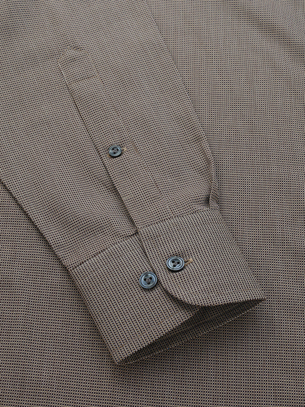 Savuto Brown Striped Full Sleeve Single Cuff Classic Fit Semi Formal Dark Cotton Shirt