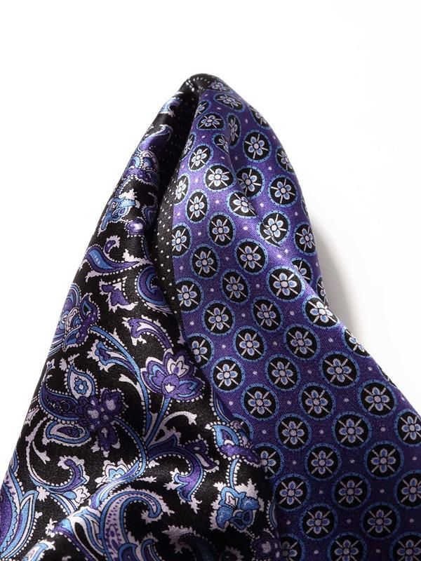 Purple/ Multi 4-in-1 Silk Pocket Square