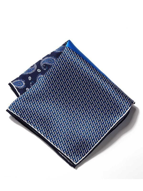 Blue/ Multi 4-in-1 Silk Pocket Square