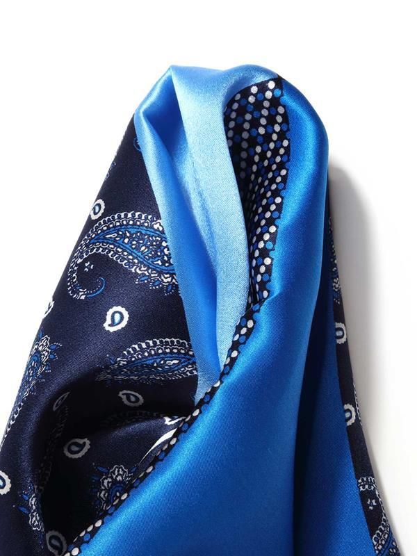 Blue/ Multi 4-in-1 Silk Pocket Square