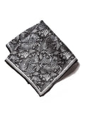 Black Paisley Silk Pocket Square