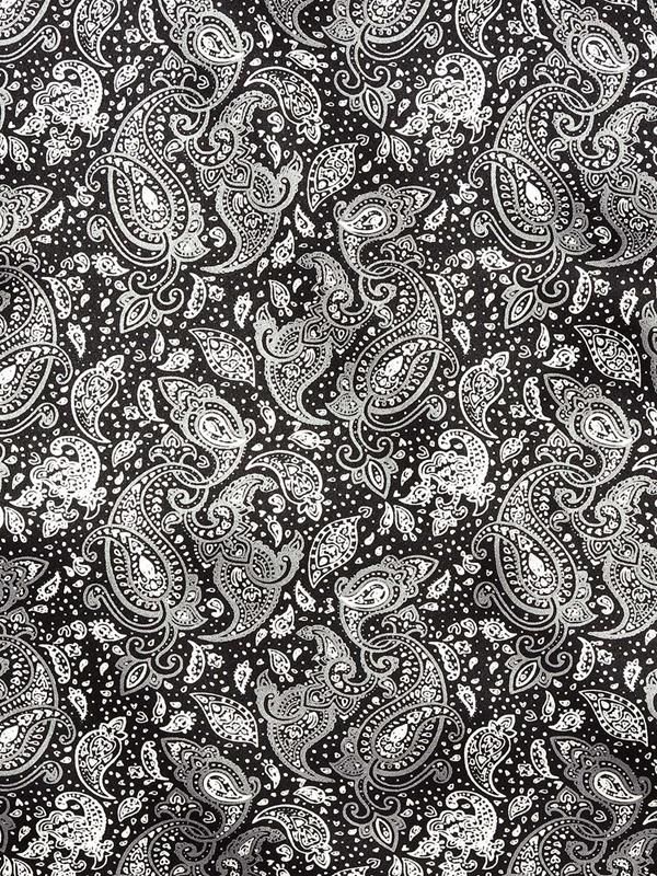 Black Paisley Silk Pocket Square