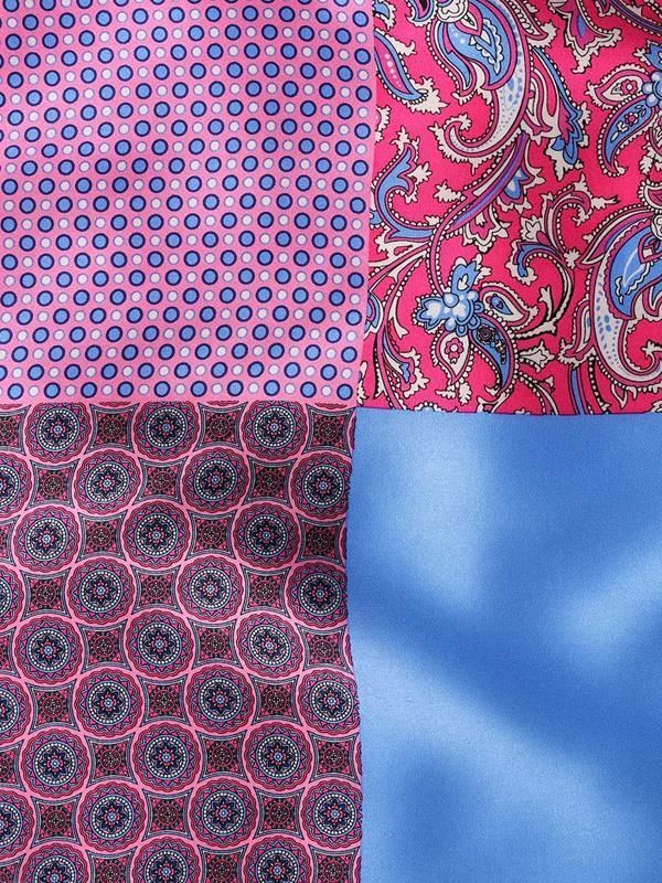 Pink/ Multi 4-in-1 Silk Pocket Square