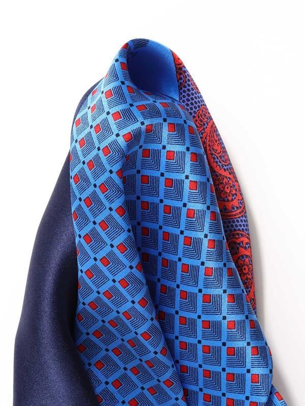 Blue/ Multi 4-in-1 Silk Pocket Square