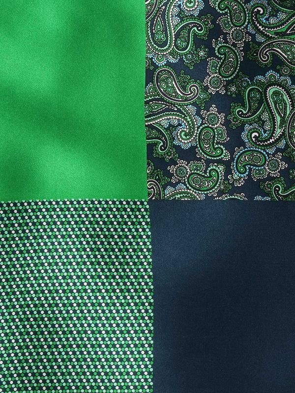 Green 4-in-1 Silk Pocket Square