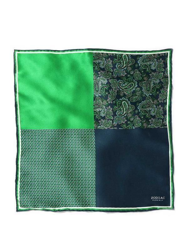 Green 4-in-1 Silk Pocket Square