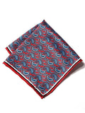 Dark Red Paisley Silk Pocket Square
