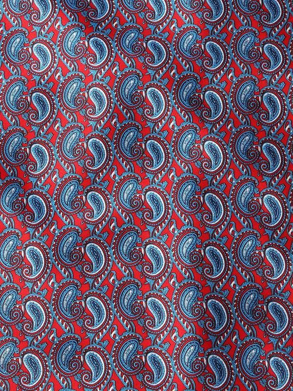 Dark Red Paisley Silk Pocket Square