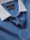 Banco Ink Stripes Full Sleeve Double Cuff Classic Fit Classic Formal Cotton Shirt