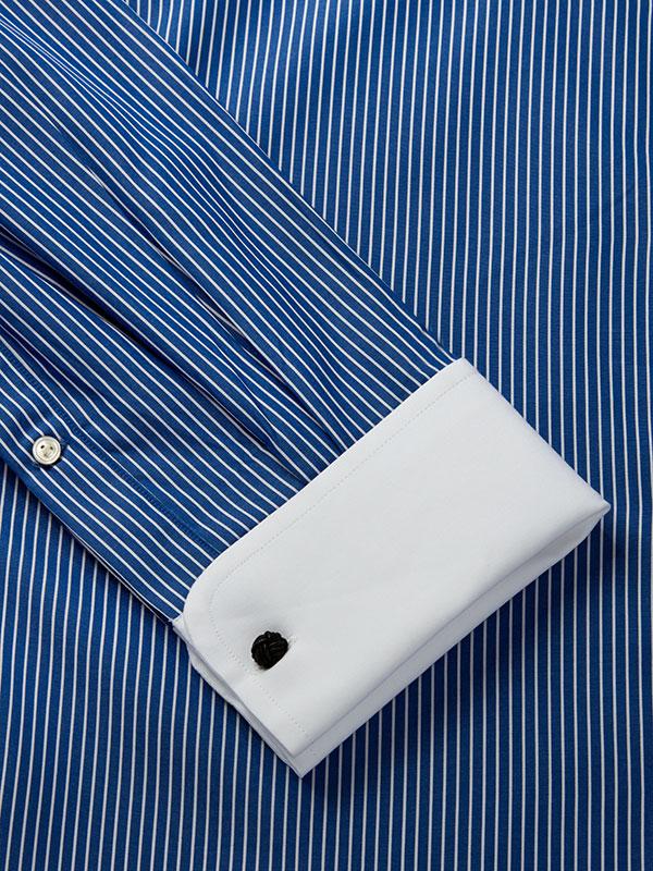 Banco Ink Stripes Full Sleeve Double Cuff Classic Fit Classic Formal Cotton Shirt