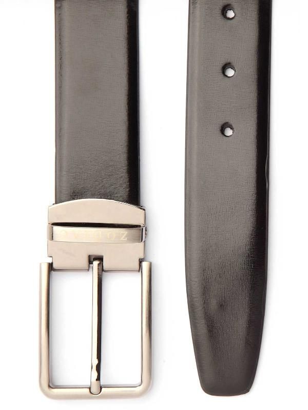 Solid Black Classic Leather Belt