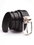 Solid Black Classic Leather Belt