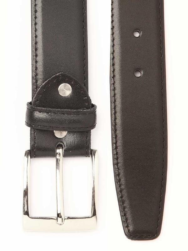 Solid Black Classic Leather Belt