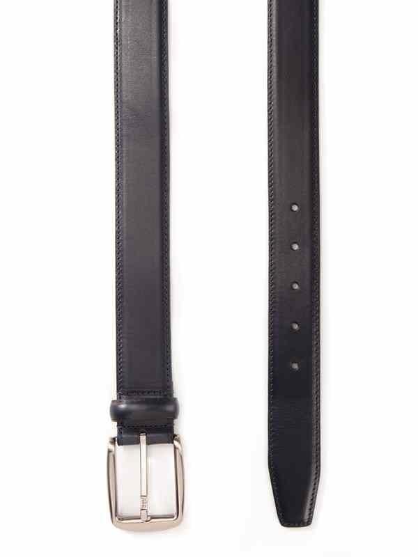 Solid Blue Classic Leather Belt