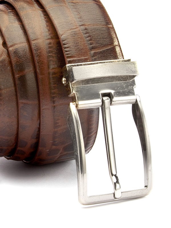 Brown Croco Leather Belt