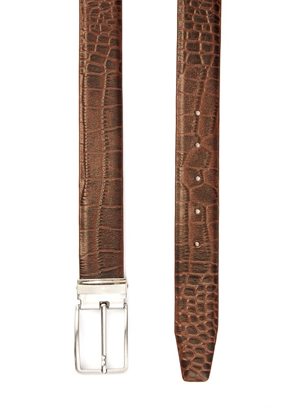 Brown Croco Leather Belt