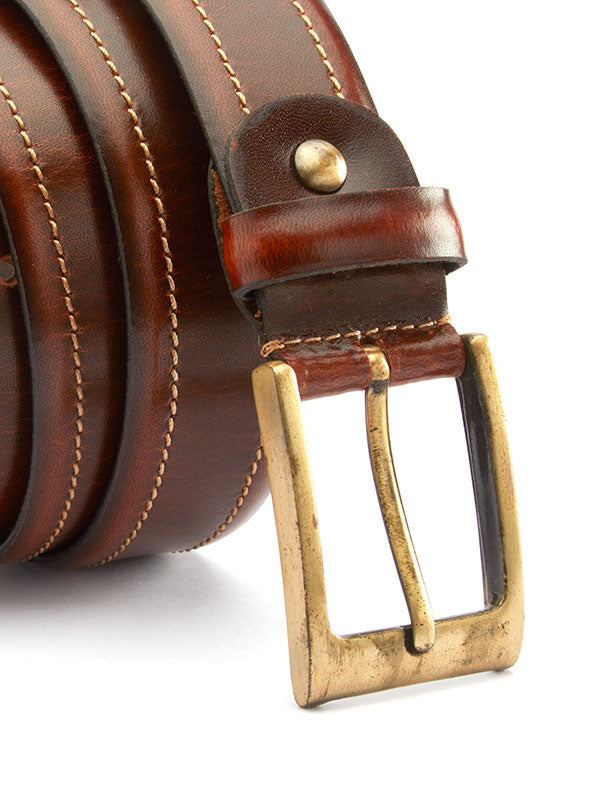 Tan/Brown Two Tone Leather Belt