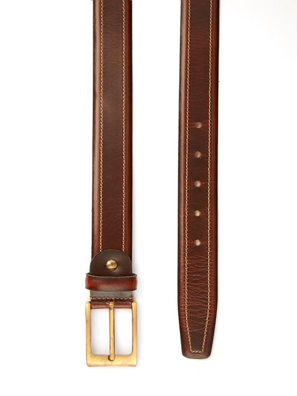 Tan/Brown Two Tone Leather Belt