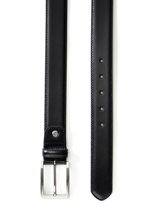 Black Plain Leather Belt