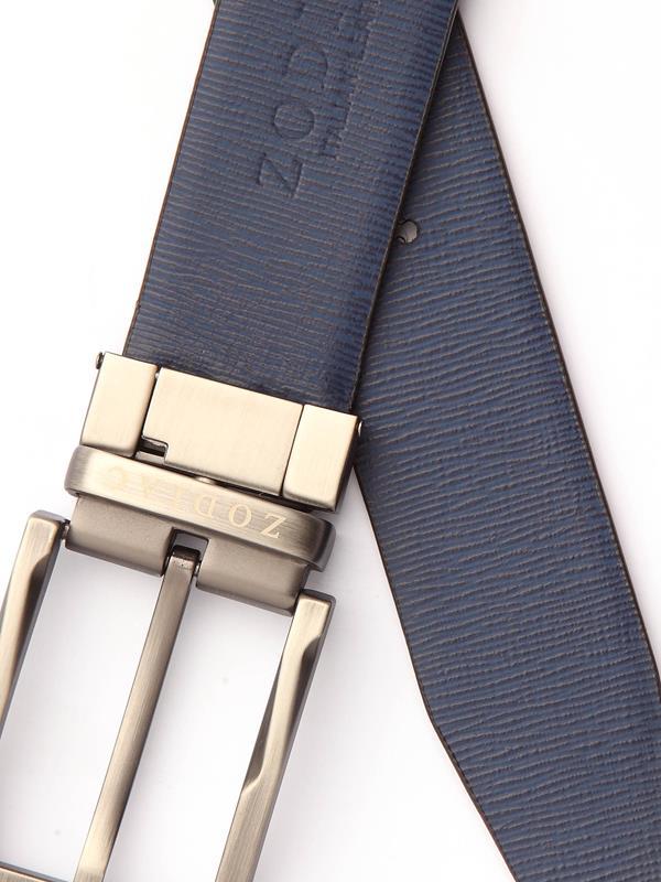 Black/ Blue Reversible Leather Belt