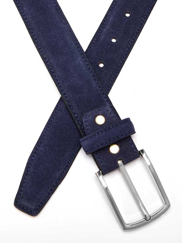 Blue Suede Plain Leather Belt