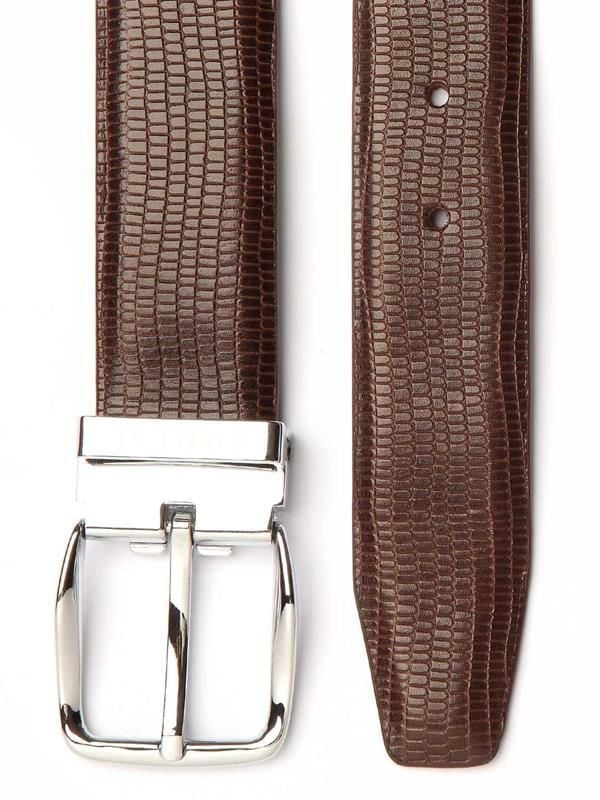 Brown Textured Leather Belt
