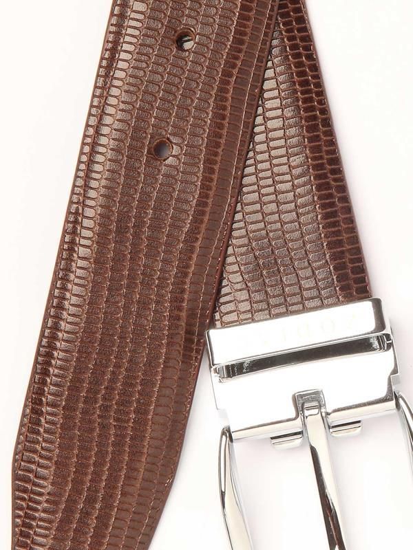 Brown Textured Leather Belt