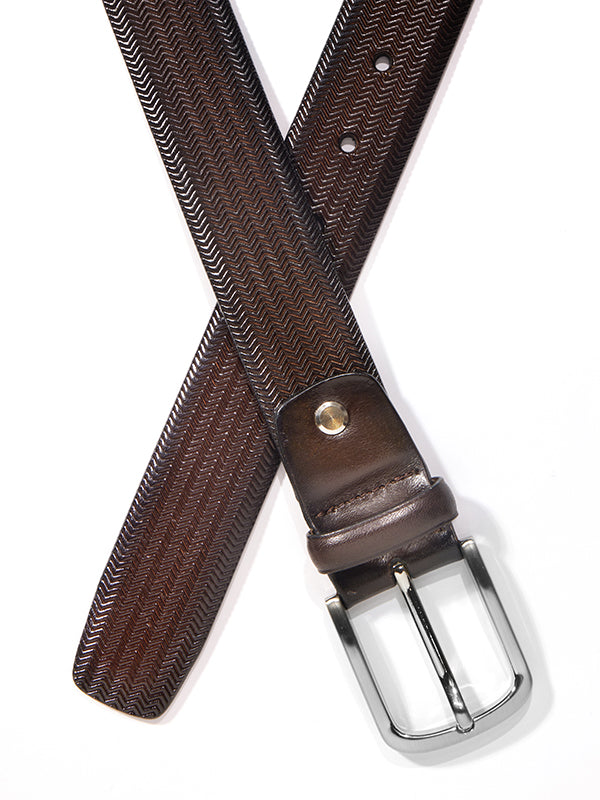 Brown Two Tone Leather Belt