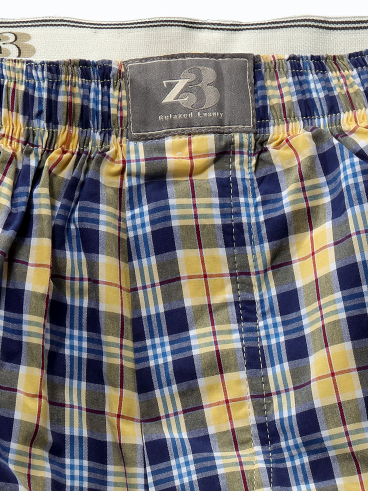 z3 Yellow Check Tailored Fit Cotton Boxer Shorts