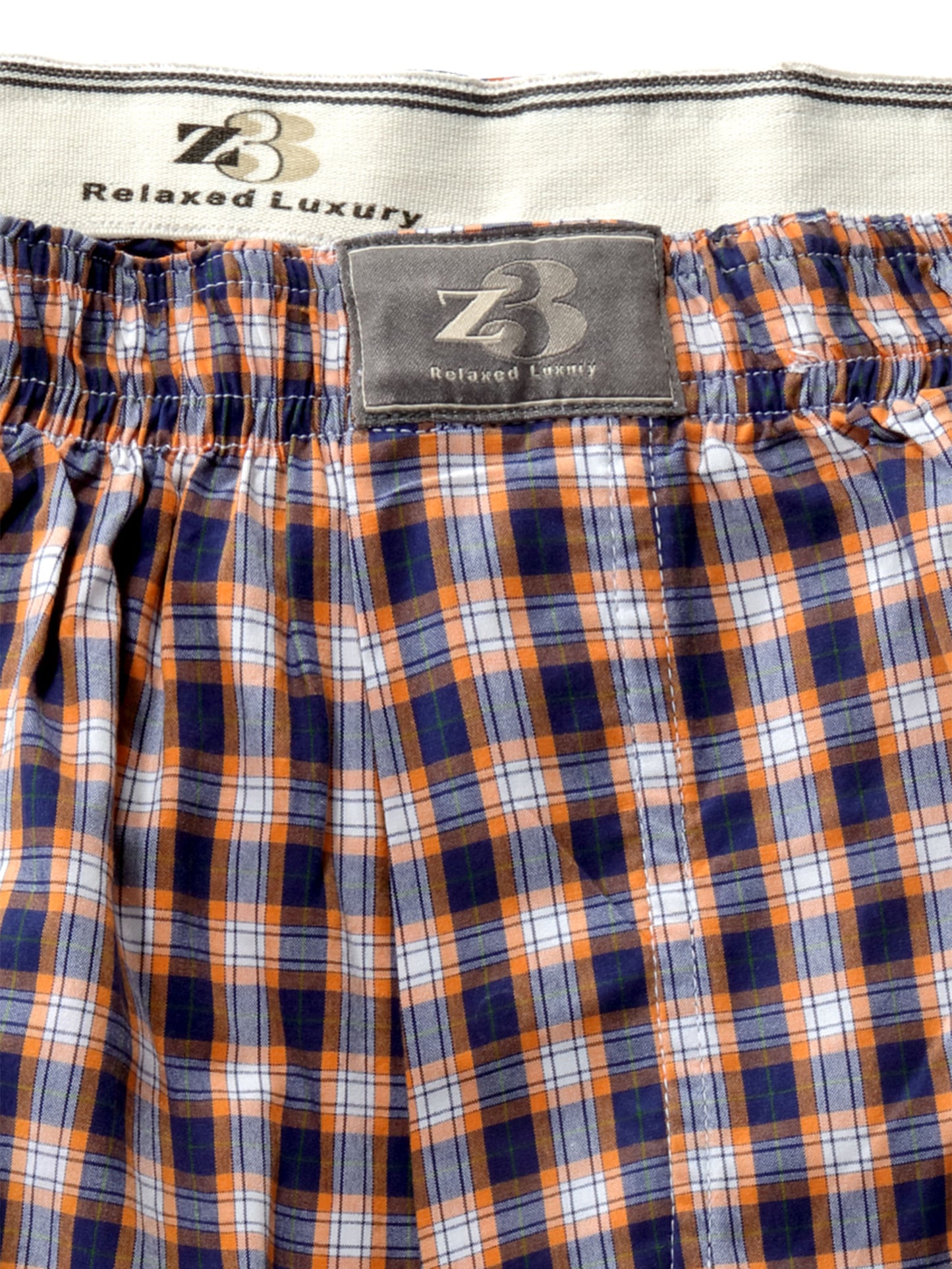 z3 Orange Check Tailored Fit Cotton Boxer Shorts