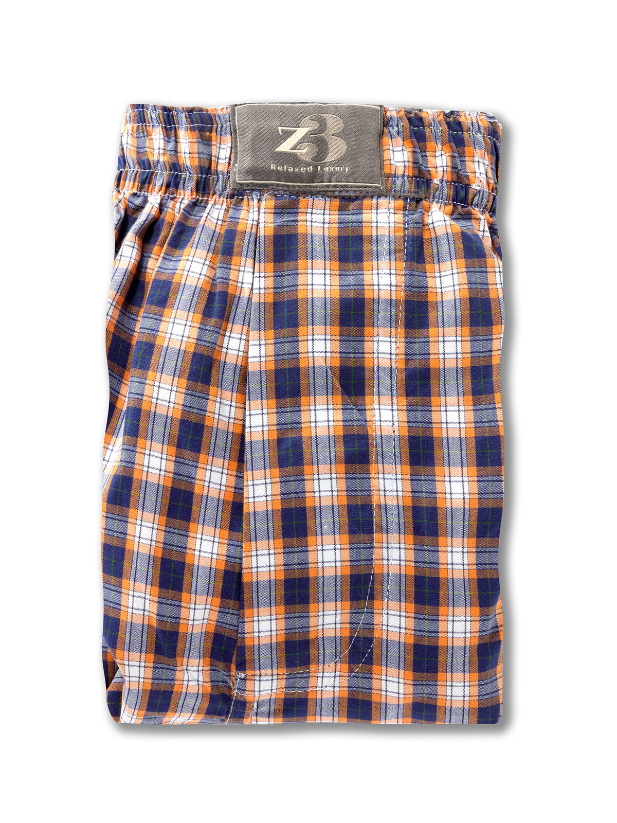 z3 Orange Check Tailored Fit Cotton Boxer Shorts