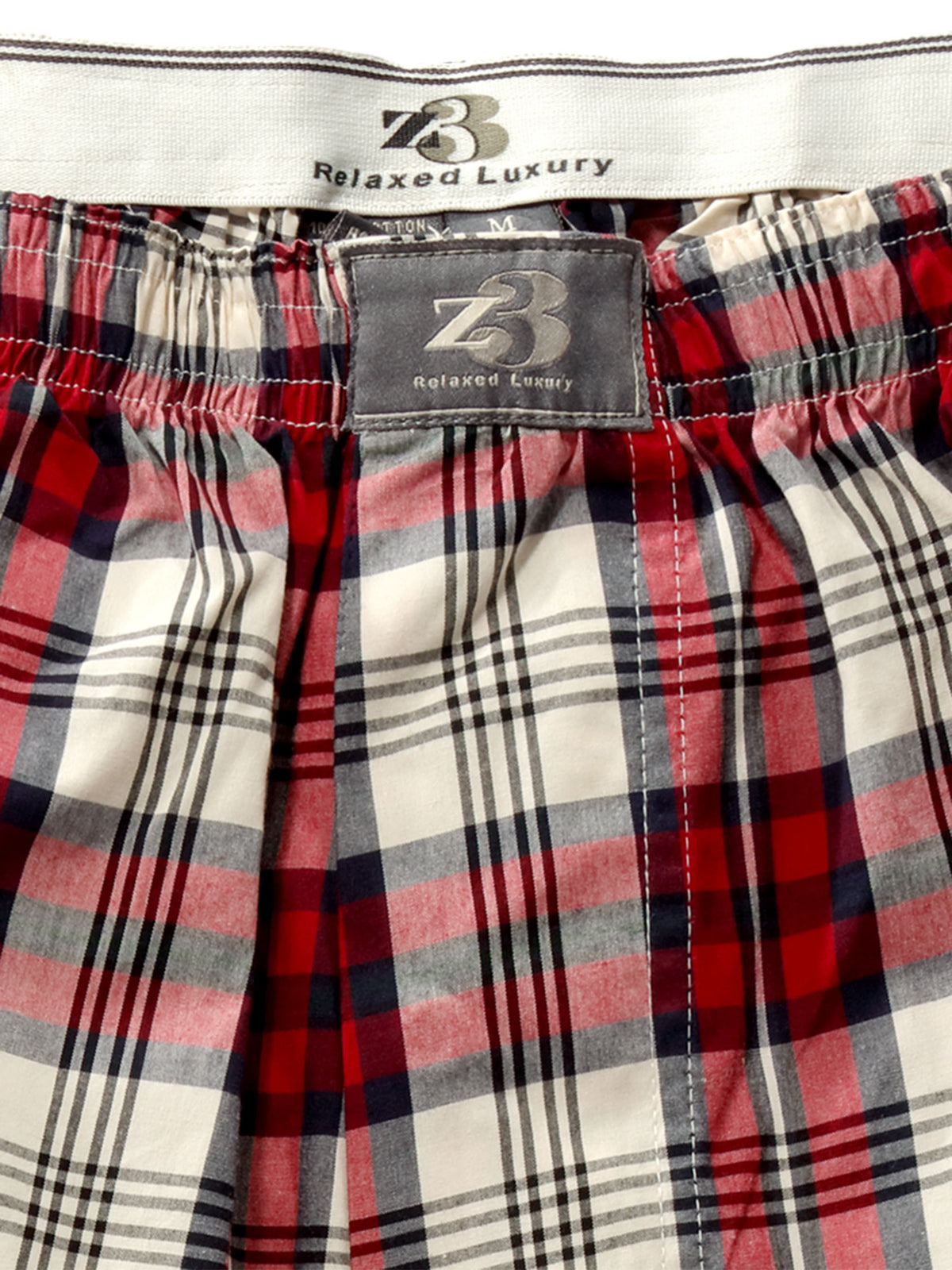 z3 Red Check Tailored Fit Cotton Boxer Shorts