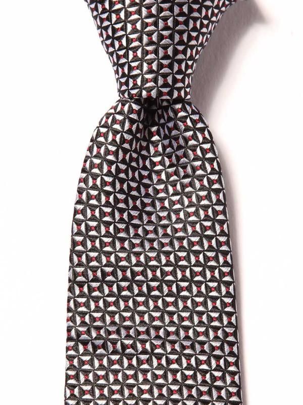 Campania Structure Black & White Silk Tie