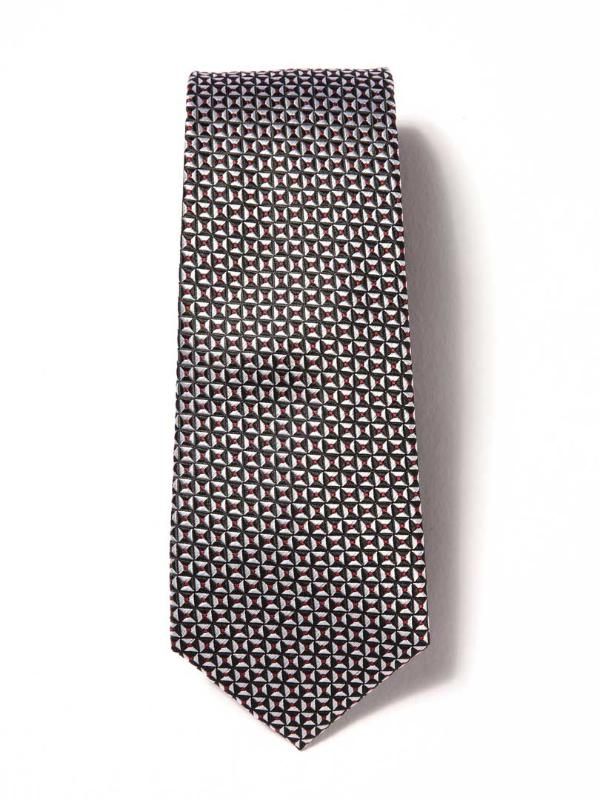 Campania Structure Black & White Silk Tie