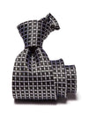 Campania Structure Black & White Silk Tie