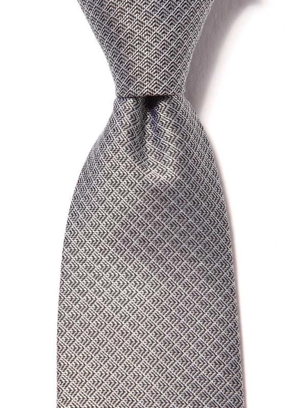 Campania Structure Black & White Silk Tie